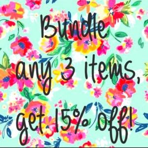 Bundle and 3 items get 15% off!